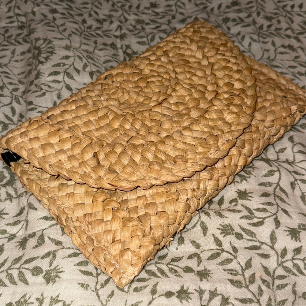 Woven Straw Clutch